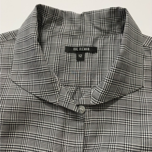 Kal Rieman Gina Box Pleat Soft Glen Plaid Shirt. Long Sleeve. Made in NY, Cotton - Picture 1 of 16